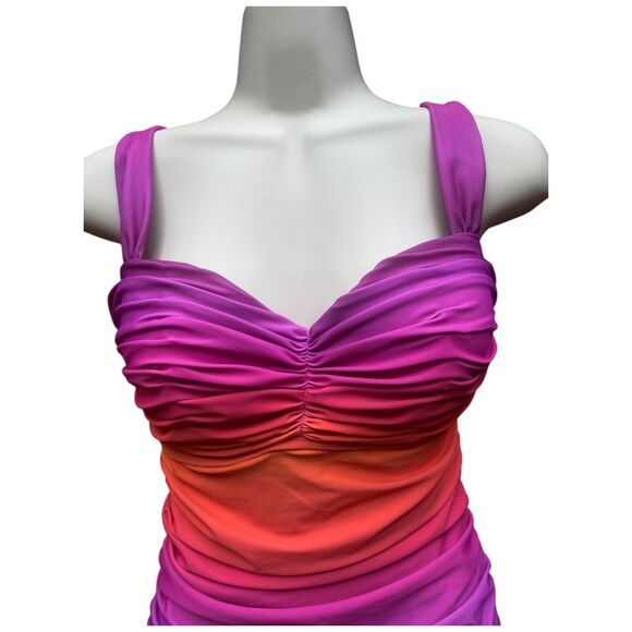 NWT Bleu Rod Beattie Ombre Shirred One Piece Swimsuit Size 8 Underwire Resort - Picture 7 of 16